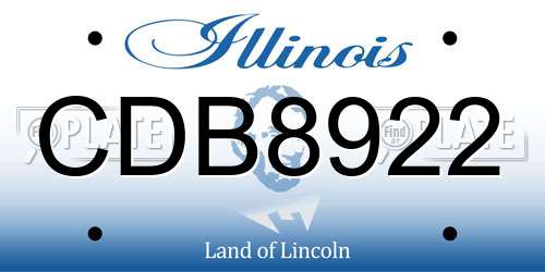 CDB8922 Illinois License Plate