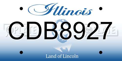 CDB8927 Illinois License Plate