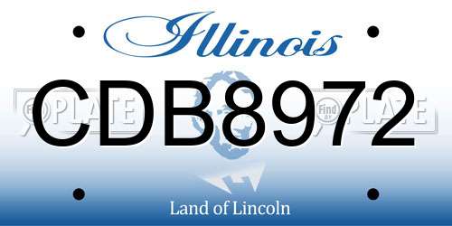 CDB8972 Illinois License Plate