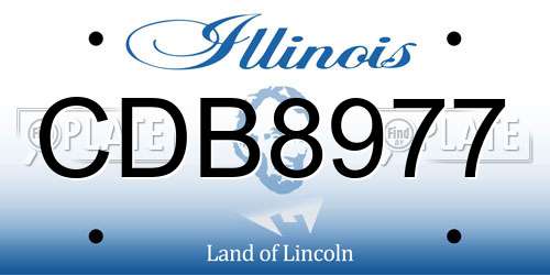 CDB8977 Illinois License Plate