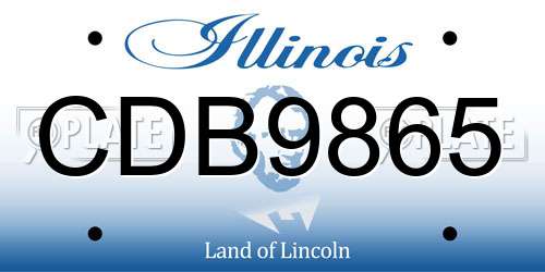 CDB9865 Illinois License Plate