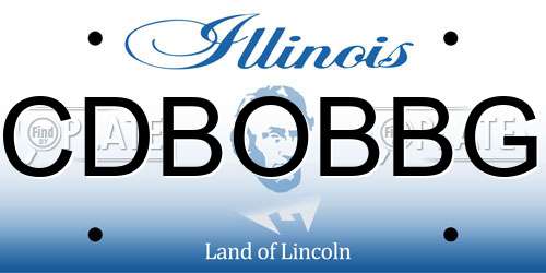 CDBOBBG Illinois License Plate