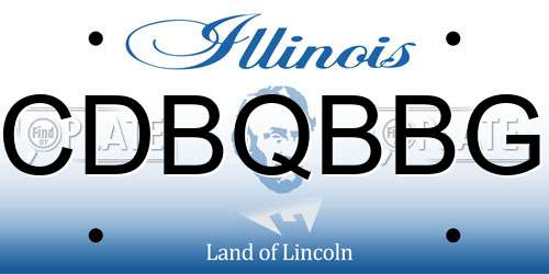CDBQBBG Illinois License Plate