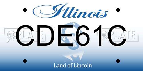 CDE61C Illinois License Plate