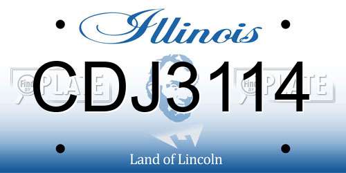 CDJ3114 Illinois License Plate