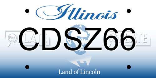 CDSZ66 Illinois License Plate