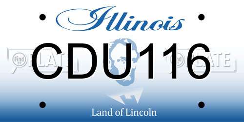 CDU116 Illinois License Plate