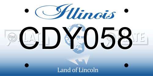 CDY058 Illinois License Plate