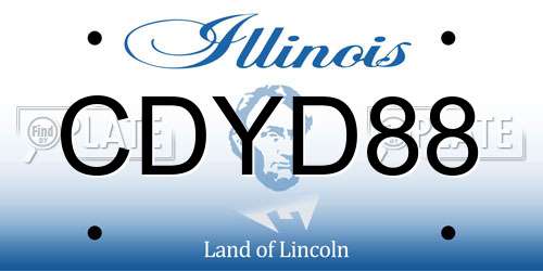CDYD88 Illinois License Plate