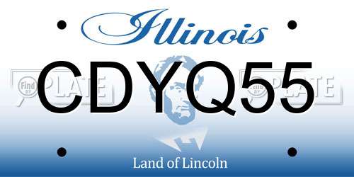 CDYQ55 Illinois License Plate