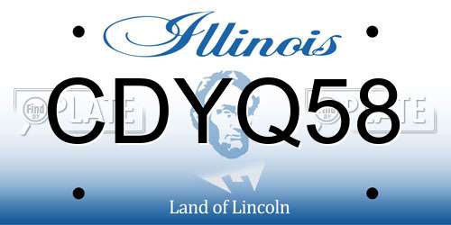 CDYQ58 Illinois License Plate