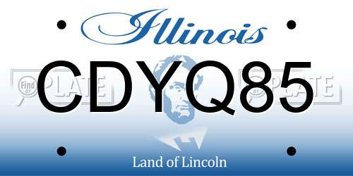 CDYQ85 Illinois License Plate