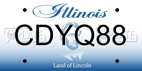 CDYQ88 Illinois License Plate