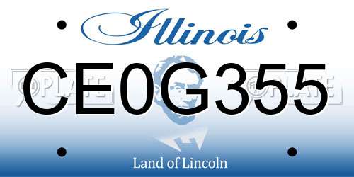 CE0G355 Illinois License Plate