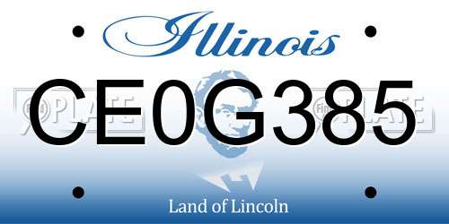 CE0G385 Illinois License Plate