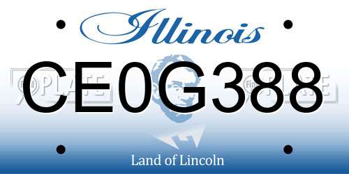 CE0G388 Illinois License Plate