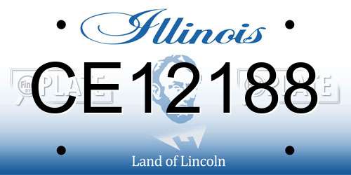 CE12188 Illinois License Plate