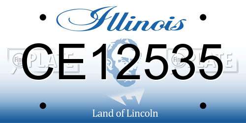 CE12535 Illinois License Plate