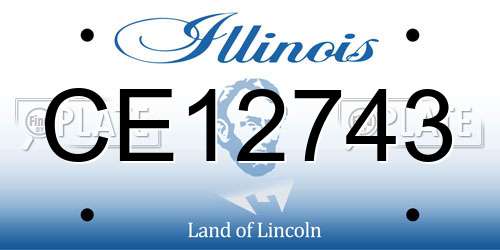 CE12743 Illinois License Plate