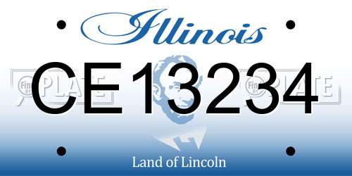 CE13234 Illinois License Plate