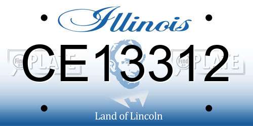 CE13312 Illinois License Plate