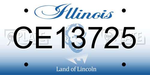 CE13725 Illinois License Plate