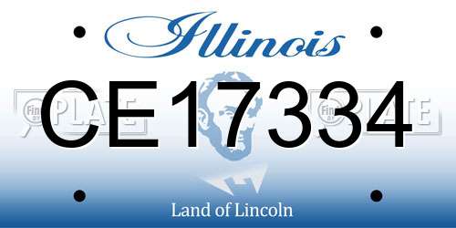 CE17334 Illinois License Plate