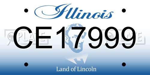 CE17999 Illinois License Plate