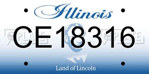 CE18316 Illinois License Plate