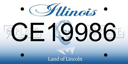 CE19986 Illinois License Plate