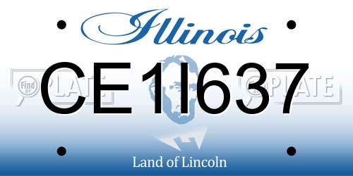 CE1I637 Illinois License Plate