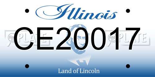CE20017 Illinois License Plate