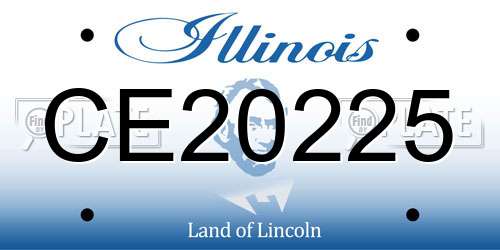 CE20225 Illinois License Plate