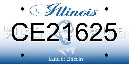 CE21625 Illinois License Plate