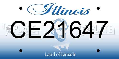 CE21647 Illinois License Plate