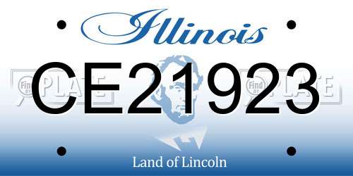 CE21923 Illinois License Plate