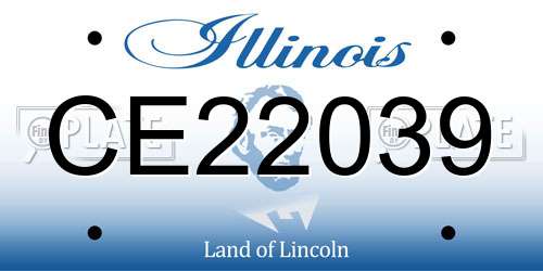 CE22039 Illinois License Plate