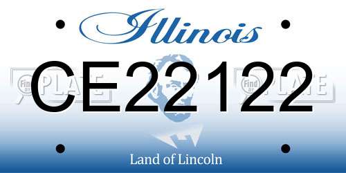 CE22122 Illinois License Plate