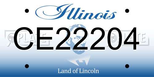 CE22204 Illinois License Plate