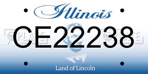 CE22238 Illinois License Plate
