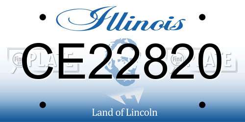 CE22820 Illinois License Plate