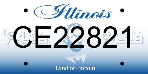 CE22821 Illinois License Plate