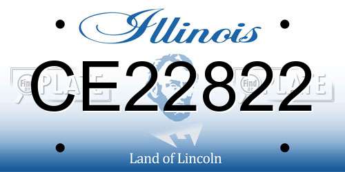 CE22822 Illinois License Plate