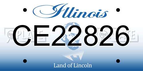 CE22826 Illinois License Plate