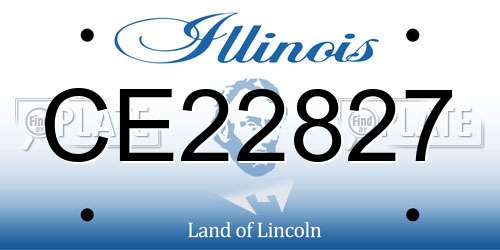 CE22827 Illinois License Plate