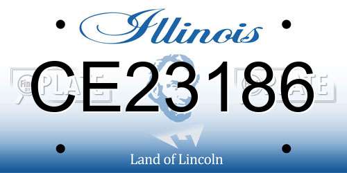 CE23186 Illinois License Plate