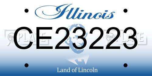 CE23223 Illinois License Plate