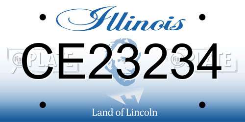 CE23234 Illinois License Plate