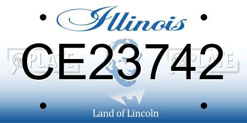CE23742 Illinois License Plate