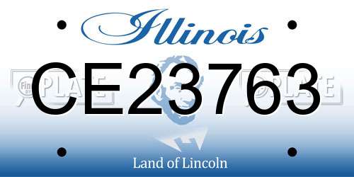 CE23763 Illinois License Plate